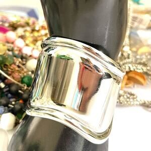 Bracelet Medium Bone Cuff Bracelet Silver Tone N04